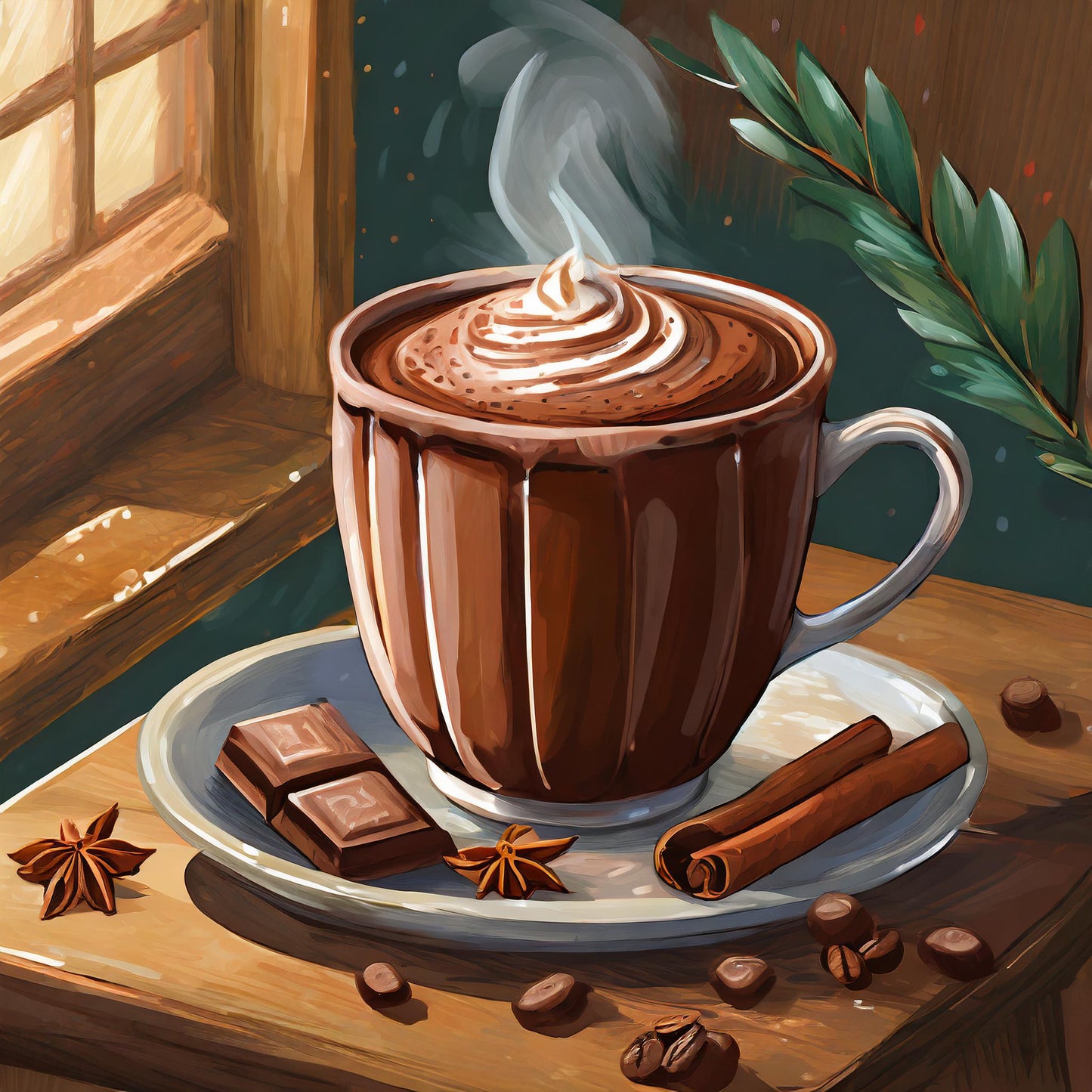 illustration parfum chocolat chaud